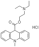 9,10-Dihydro-10-methyl-9-acridinecarboxylic acid 2-(diethylamino)ethyl ester monohydrochloride molecular structure (CAS 69781-84-6)