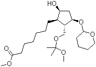 结构式 CAS# 69810-10-2, [1R-(1a,2b,3a,5a)]-5-羟基-2-[(1-甲氧基-1-甲基乙氧基)甲基]-3-[(四氢-2H-吡喃基)氧基]环戊烷庚酸甲酯