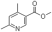 structure of CAS# 69971-44-4, 4,6-Dimethyl-3-pyridinecarboxylic acid methyl ester;4,6-Dimethylnicotinic acid methyl ester; Methyl 4,6-dimethyl-3-pyridinecarboxylate; Methyl 4,6-dimethylnicotinate