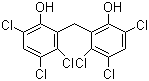 structure of CAS# 70-30-4, Hexachlorophene;2,2'-Methylenebis(3,4,6-trichlorophenol)