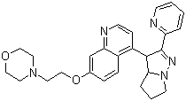 structure of CAS# 700874-71-1, LY 2109761;4-[5,6-Dihydro-2-(2-pyridinyl)-4H-pyrrolo[1,2-b]pyrazol-3-yl]-7-[2-(4-morpholinyl)ethoxy]quinoline