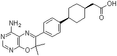 cis-4-[4-(4-Amino-7,7-dimethyl-7H-pyrimido[4,5-b][1,4]oxazin-6-yl)phenyl]cyclohexaneacetic acid molecular structure (CAS 701234-65-3)