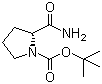 结构式 CAS# 70138-72-6, D-N-Boc-脯氨酰胺; D-N-叔丁氧羰基脯氨酰胺; (2R)-2-氨甲酰基吡咯烷-1-甲酸叔丁酯