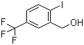 structure of CAS# 702641-05-2, 2-Iodo-5-trifluoromethylbenzyl alcohol;5-(Trifluoromethyl)-2-iodobenzyl alcohol; [2-Iodo-5-(trifluoromethyl)phenyl]methanol