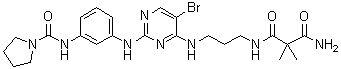 N1-[3-[[5-Bromo-2-[[3-[(1-pyrrolidinylcarbonyl)amino]phenyl]amino]-4-pyrimidinyl]amino]propyl]-2,2-dimethylpropanediamide molecular structure (CAS 702676-93-5)