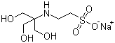 structure of CAS# 70331-82-7, N-(Tris(hydroxymethyl)methyl)-2-aminoethanesulfonic acid sodium salt;TES-Sodium salt; 2-[[2-Hydroxy-1,1-bis(hydroxymethyl)ethyl]amino]ethanesulfonic acid monosodium salt