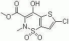 6-Chloro-4-hydroxy-2-methyl-2H-thieno[2,3-e]-1,2-thiazine-3-carboxylic acid methyl ester 1,1-dioxide molecular structure (CAS 70415-50-8)