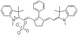 2-[2-[3-[(1,3-Dihydro-1,3,3-trimethyl-2H-indol-2-ylidene)ethylidene]-2-phenyl-1-cyclopenten-1-yl]ethenyl]-1,3,3-trimethyl-3H-indolium perchlorate molecular structure (CAS 70446-30-9)
