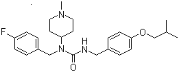 structure of CAS# 706779-91-1, Pimavanserin;1-(4-Fluorobenzyl)-3-(4-isobutoxybenzyl)-1-(1-methylpiperidin-4-yl)urea