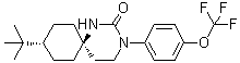 trans-9-(1,1-Dimethylethyl)-3-[4-(trifluoromethoxy)phenyl]-1,3-diazaspiro[5.5]undecan-2-one molecular structure (CAS 706813-26-5)