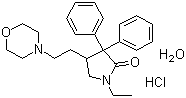 structure of CAS# 7081-53-0, Doxapram hydrochloride monohydrate;1-Ethyl-4-[2-(4-morpholinyl)ethyl]-3,3-dephenyl-2-pyrrolidinone hydrochloride monohydrate