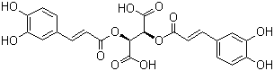 structure of CAS# 70831-56-0, Cichoric acid ;(2R,3R)-2,3-bis[[(E)-3-(3,4-dihydroxyphenyl)prop-2-enoyl]oxy]butanedioic acid