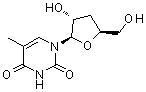 5-甲基-3'-脱氧尿苷分子结构 (CAS 7084-29-9)