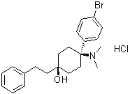 trans-4-(4-Bromophenyl)-4-(dimethylamino)-1-(2-phenylethyl)cyclohexanol hydrochloride molecular structure (CAS 70895-01-1)