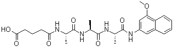 N-(4-羧基-1-氧代丁基)-L-丙氨酰-L-丙氨酰-N-(4-甲氧基-2-萘基)-L-丙氨酰胺分子结构 (CAS 70996-04-2)