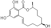 structure of CAS# 71030-11-0, (-)-beta-Zearalenol;(3S,7S,11E)-3,4,5,6,7,8,9,10-Octahydro-7,14,16-trihydroxy-3-methyl-1H-2-benzoxacyclotetradecin-1-one