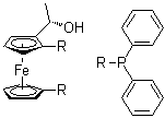 (1R)-1,1'-Bis(diphenylphosphino)-2-[(1S)-1-hydroxyethyl]ferrocene molecular structure (CAS 71049-99-5)