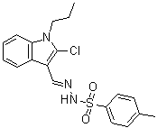 4-Methylbenzenesulfonic acid [(2-chloro-1-propyl-1H-indol-3-yl)methylene]hydrazide molecular structure (CAS 71065-53-7)