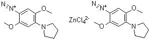 Bis[2,5-dimethoxy-4-(1-pyrrolidinyl)benzenediazonium] (T-4)-tetrachlorozincate molecular structure (CAS 71230-74-5)