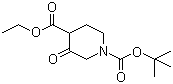 1-N-叔丁氧羰基-3-氧代哌啶-4-甲酸乙酯分子结构 (CAS 71233-25-5)