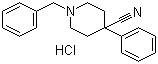 structure of CAS# 71258-18-9, 1-Benzyl-4-cyano-4-phenylpiperidine hydrochloride