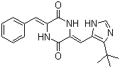 structure of CAS# 714272-27-2, Plinabulin;(3Z,6Z)-3-[(5-tert-Butyl-1H-imidazol-4-yl)methylene]-6-(phenylmethylene)-2,5-piperazinedione