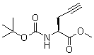 (2S)-2-[[叔丁氧羰基]氨基]-4-戊炔酸酸甲酯分子结构 (CAS 71460-02-1)