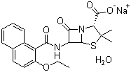 Nafcillin sodium salt monohydrate molecular structure (CAS 7177-50-6)