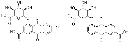 3(or 6)-羧基-9,10-二氢-9,10-二氧代-1-蒽基 beta-D-吡喃葡糖苷酸分子结构 (CAS 71938-10-8)