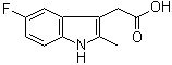 (5-氟-2-甲基-1H-吲哚-3-基)乙酸分子结构 (CAS 71987-67-2)