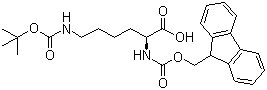 结构式 CAS# 71989-26-9, N-芴甲氧羰基-N'-叔丁氧羰基-L-赖氨酸