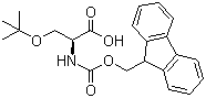结构式 CAS# 71989-33-8, Fmoc-O-叔丁基-L-丝氨酸; N-(9-芴甲氧羰酰基)-O-叔丁基-L-丝氨酸