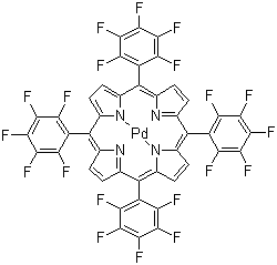 structure of CAS# 72076-09-6, 5,10,15,20-Tetrakis(pentafluorophenyl)-21H,23H-porphine palladium(II)