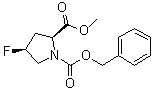 structure of CAS# 72180-14-4, (2S,4S)-1-(Benzyloxycarbonyl)-2-(methoxycarbonyl)-4-fluoropyrrolidine