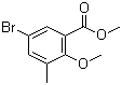 结构式 CAS# 722497-32-7, 5-溴-2-甲氧基-3-甲基苯甲酸甲酯