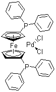 structure of CAS# 72287-26-4, [1,1'-Bis(diphenylphosphino)ferrocene]dichloropalladium(II);Iron(2+) 2-(diphenylphosphino)-2,4-cyclopentadienide - dichloropalladium (1:2:1)