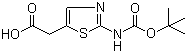 结构式 CAS# 723278-39-5, [2-[(叔丁氧羰基)氨基]-1,3-噻唑-5-基]乙酸