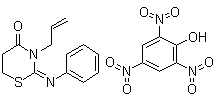 3-烯丙基四氢-2-(苯基亚胺基)-4H-1,3-噻嗪-4-酮苦味酸盐分子结构 (CAS 7237-88-9)