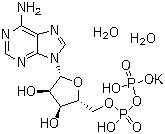 Adenosine 5'-(trihydrogen diphosphate) monopotassium salt dihydrate molecular structure (CAS 72696-48-1)