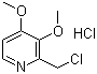 结构式 CAS# 72830-09-2, 2-氯甲基-3,4-二甲氧基吡啶盐酸盐