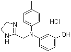 structure of CAS# 73-05-2, Phentolamine hydrochloride;3-[4,5-Dihydro-1H-imidazol-2-ylmethyl-(4-methylphenyl)amino]phenol hydrochloride