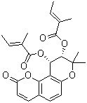 structure of CAS# 73069-28-0, Praeruptorin B;Praeruptorin D; (+)-Anomalin; (+)-Praeruptorin B; (2Z,2'Z)-2-Methyl-2-butenoic acid (9S,10S)-9,10-dihydro-8,8-dimethyl-2-oxo-2H,8H-benzo[1,2-b:3,4-b']dipyran-9,10-diyl ester