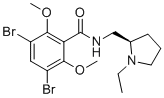 3,5-Dibromo-N-{[(2R)-1-ethyl-2-pyrrolidinyl]methyl}-2,6-dimethoxybenzamide molecular structure (CAS 73220-00-5)