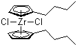 双(正丁基环戊二烯基)二氯化锆分子结构 (CAS 73364-10-0)