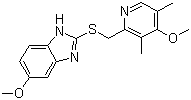 structure of CAS# 73590-85-9, Ufiprazole;2-{[(3,5-Dimethyl-4-methoxy-2-pyridinyl)-methyl]-thio}-5-methoxy-1H-benzimidazole