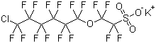 2-[(6-Chloro-1,1,2,2,3,3,4,4,5,5,6,6-dodecafluorohexyl)oxy]-1,1,2,2-tetrafluoroethanesulfonic acid potassium salt molecular structure (CAS 73606-19-6)