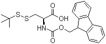 structure of CAS# 73724-43-3, N-Fmoc-S-tert-butylthiol-L-cysteine;N-Fmoc-3-[(tert-butyl)dithio]-L-alanine; Fmoc-Cys(StBu)-OH; 3-[(1,1-Dimethylethyl)dithio]-N-[(9H-fluoren-9-ylmethoxy)carbonyl]-L-alanine