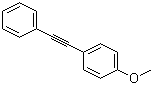 structure of CAS# 7380-78-1, 4-Methoxytolane;1-[2-(4-Methoxyphenyl)ethynyl]benzene; 4-(Phenylethynyl)anisole; 4-Methoxydiphenylacetylene; 4-Methoxytolan; 4-Methoxytolane; p-Anisyl phenylacetylene; p-Methoxydiphenylacetylene; p-Methoxytolan