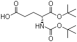 structure of CAS# 73872-71-6, N-Boc-D-glutamic acid 1-(tert-butyl) ester;N-[(1,1-Dimethylethoxy)carbonyl]-D-glutamic acid 1-(tert-butyl) ester