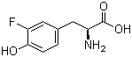 结构式 CAS# 7423-96-3, 3-氟-L-酪氨酸; (S)-2-氨基-3-(3-氟-4-羟基苯基)丙酸